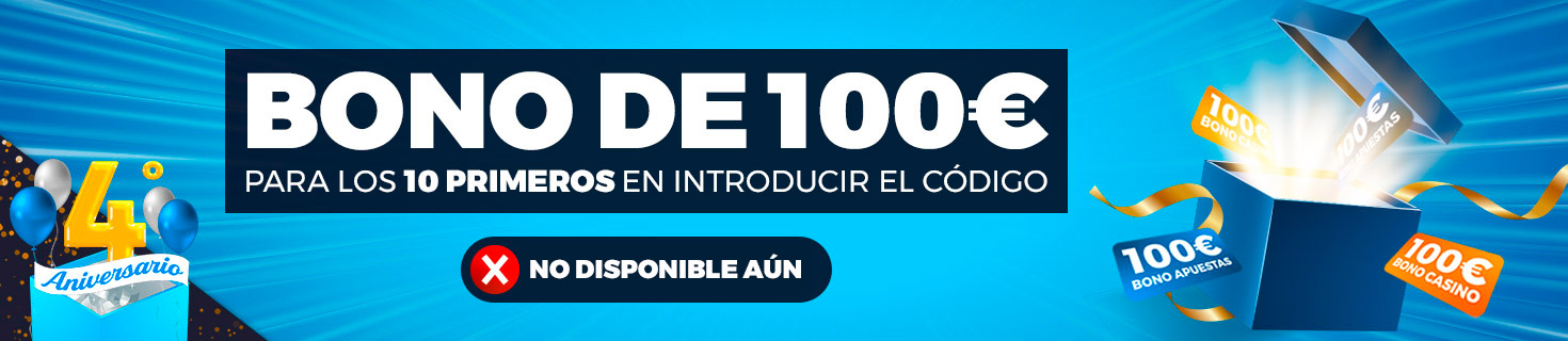 ¡Bono de 100€ para los primeros 10 usuarios en introducir el código!