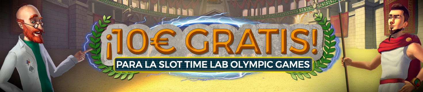 Disfruta de tus 10€ gratuitos para jugar a la slot Time Lab Olympic Games