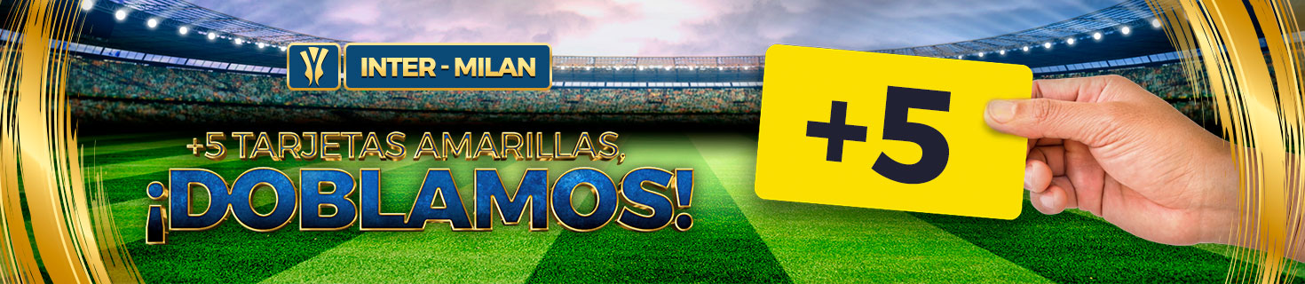 Apuestas fútbol: Inter - Milan +5 tarjetas amarillas ¡doblamos!