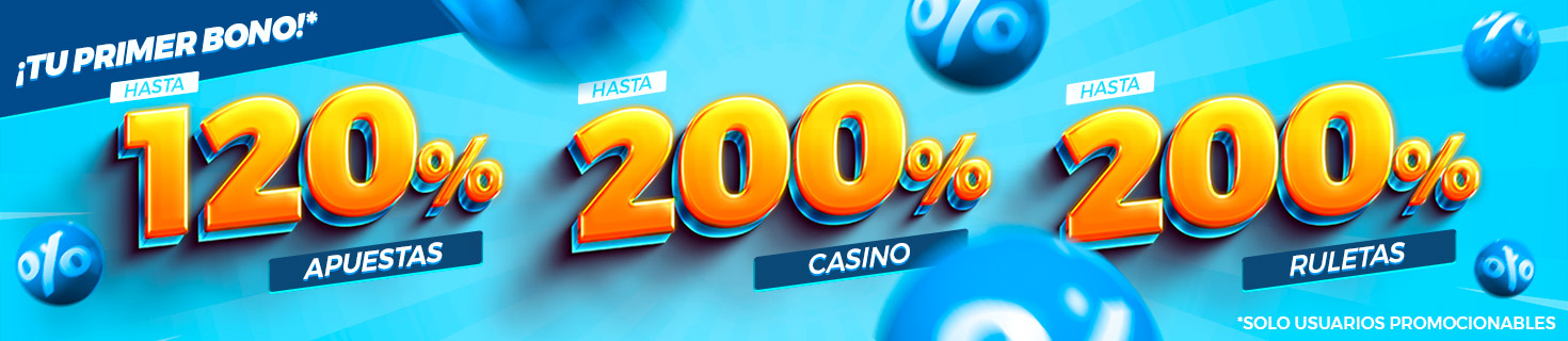 Bonificamos tu primer depósito para Apuestas, Casino o Ruleta
