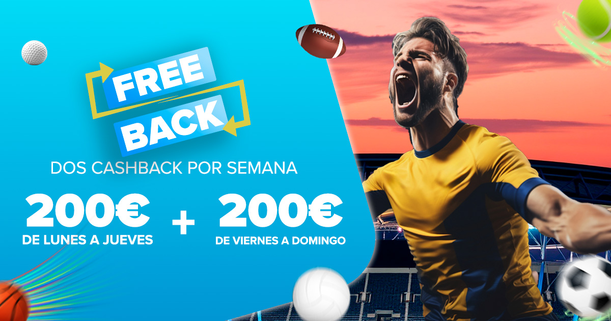 Promoción Cashback Apuestas Deportivas: Gana hasta dos freebets de 200€!