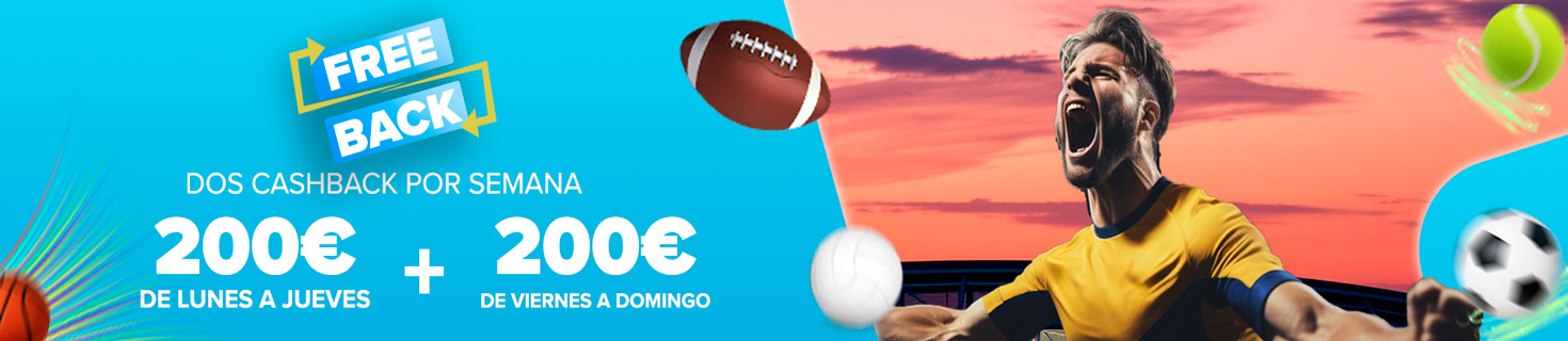 Promoción Cashback Apuestas Deportivas: Gana hasta dos freebets de 200€!