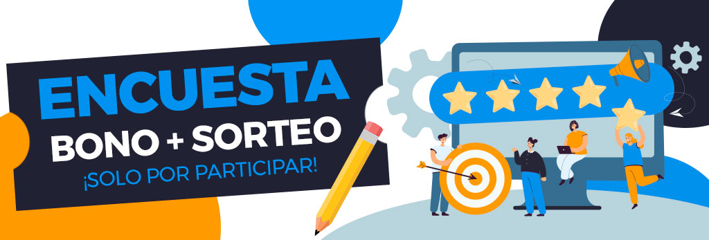 ¡Completa nuestra encuesta y llévate un Bono de Casino y participa en el sorteo de premios!