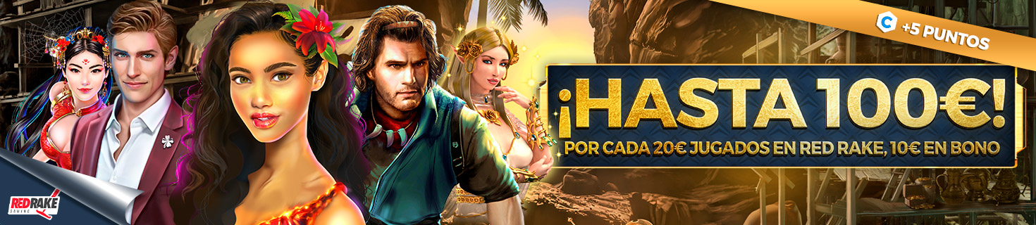 Promoción: Gana 100€ en Bono jugando a las Slots de Red Rake