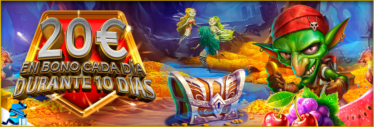 ¡Te damos un Bono de 20€ cada día para la slot seleccionada durante 10 días!