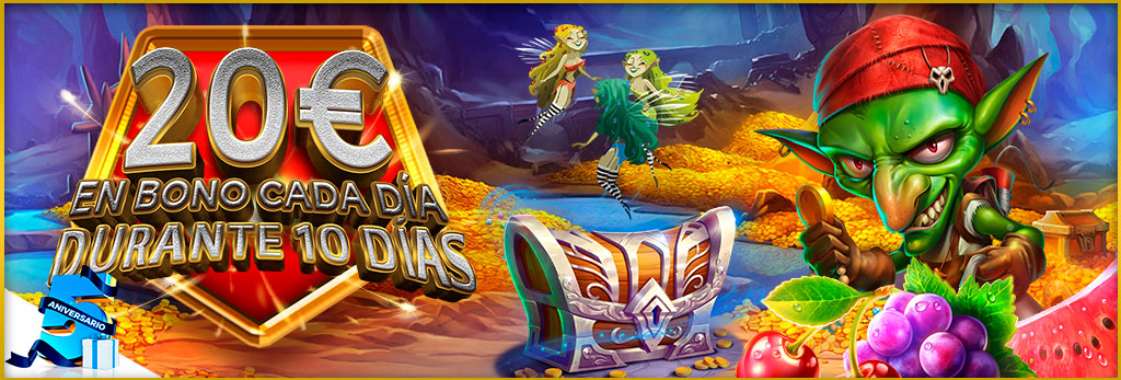 ¡Te damos un Bono de 20€ cada día para la slot seleccionada durante 10 días!