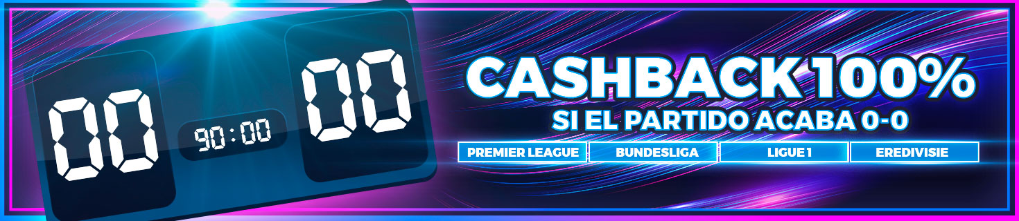 Cashback en tus apuestas de fútbol no ganadoras a las Ligas seleccionadas