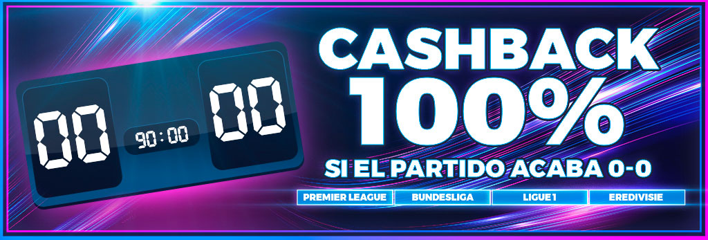 Cashback en tus apuestas de fútbol no ganadoras a las Ligas seleccionadas