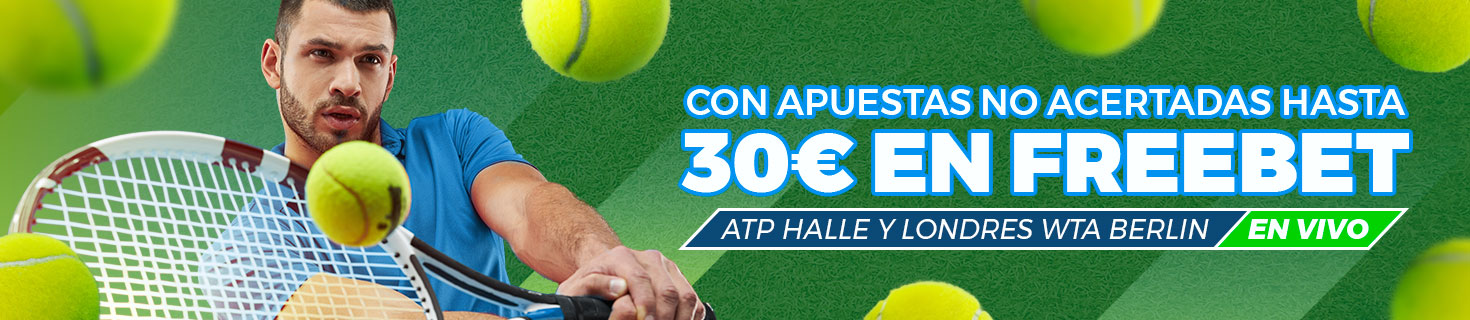 Promoción Tenis: Hasta 30€ en Freebet con no acertadas en vivo
