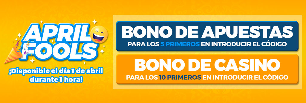 Hoy te regalamos Bonos de Apuestas o Casino si introduces el código válido, ¡suerte!