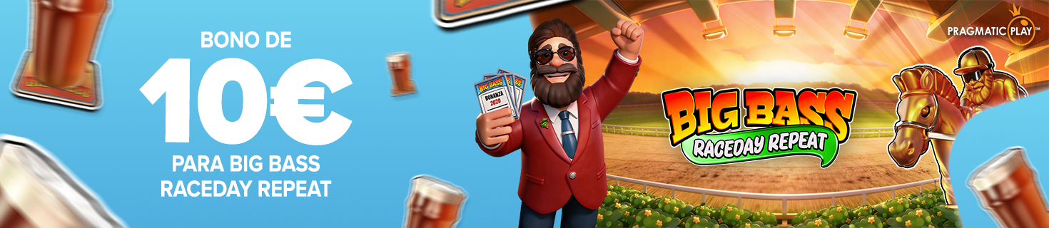 ¡Te regalamos un Bono de 10€ para Big Bass Raceday Repeat de Pragmatic!