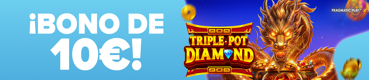 ¡Te regalamos un Bono de 10€ para Triple Pot Diamond de Pragmatic!