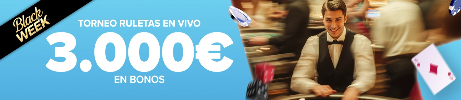 Juega en el Torneo de Ruletas y clasifícate. Repartimos 3.000€ en Bonos