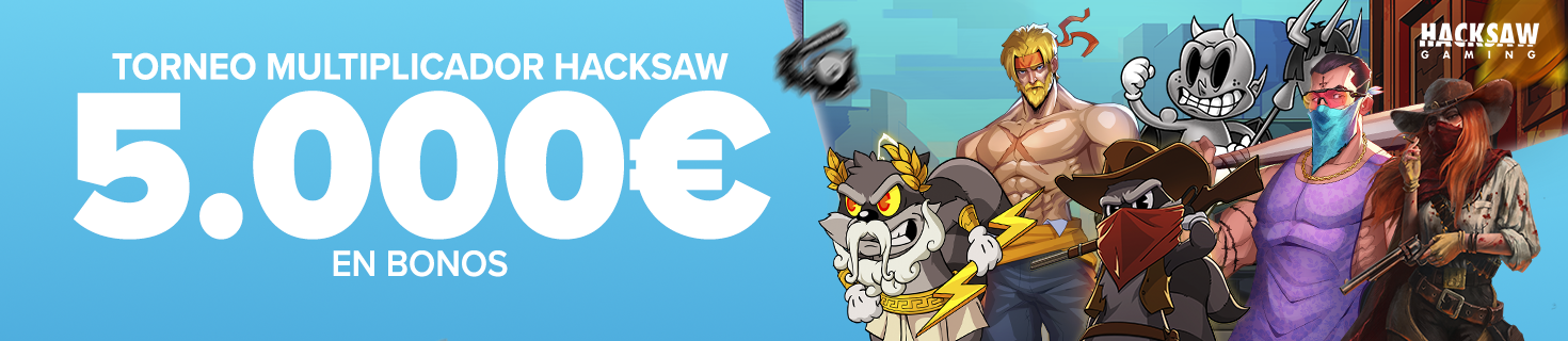 Repartimos 5.000€ en Bonos en el Torneo de Slots Hacksaw