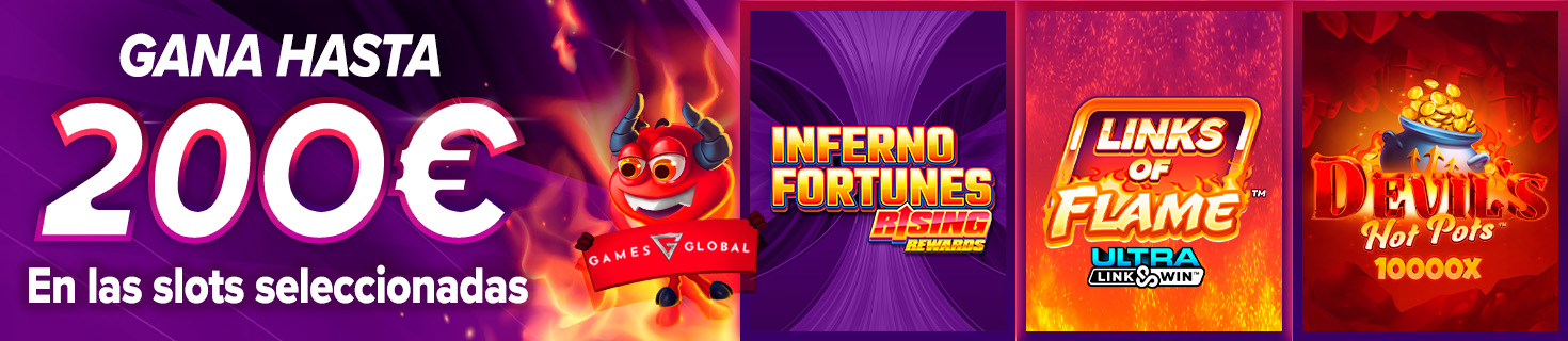 Gana hasta 200€ en Bono con la slots seleccionadas de Games Global