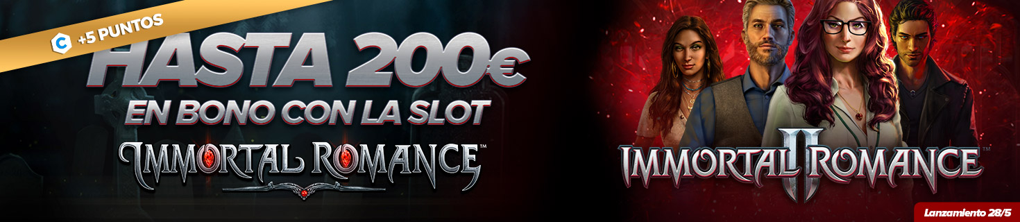 Gana hasta 200€ en Bono jugando a la Slot Immortal Romance