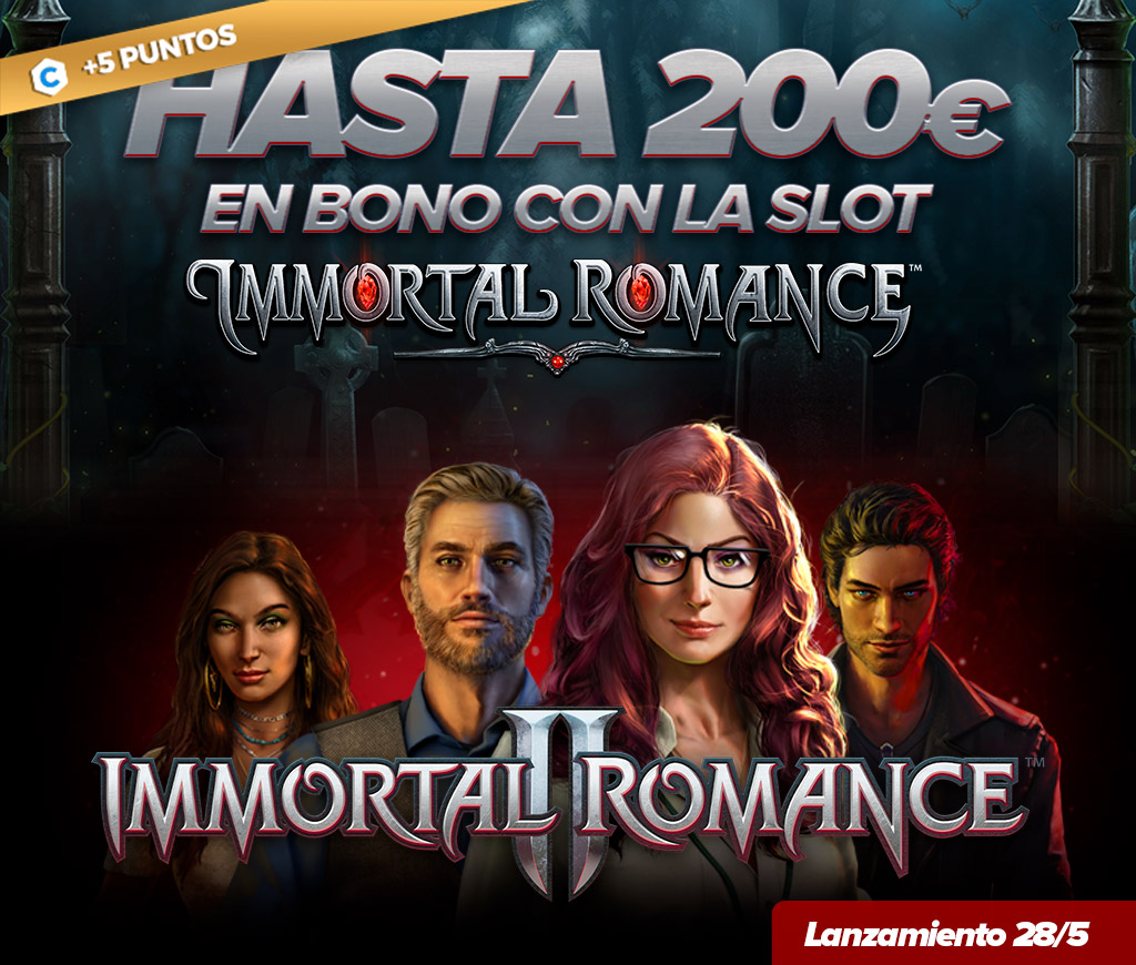 Gana hasta 200€ en Bono jugando a la Slot Immortal Romance