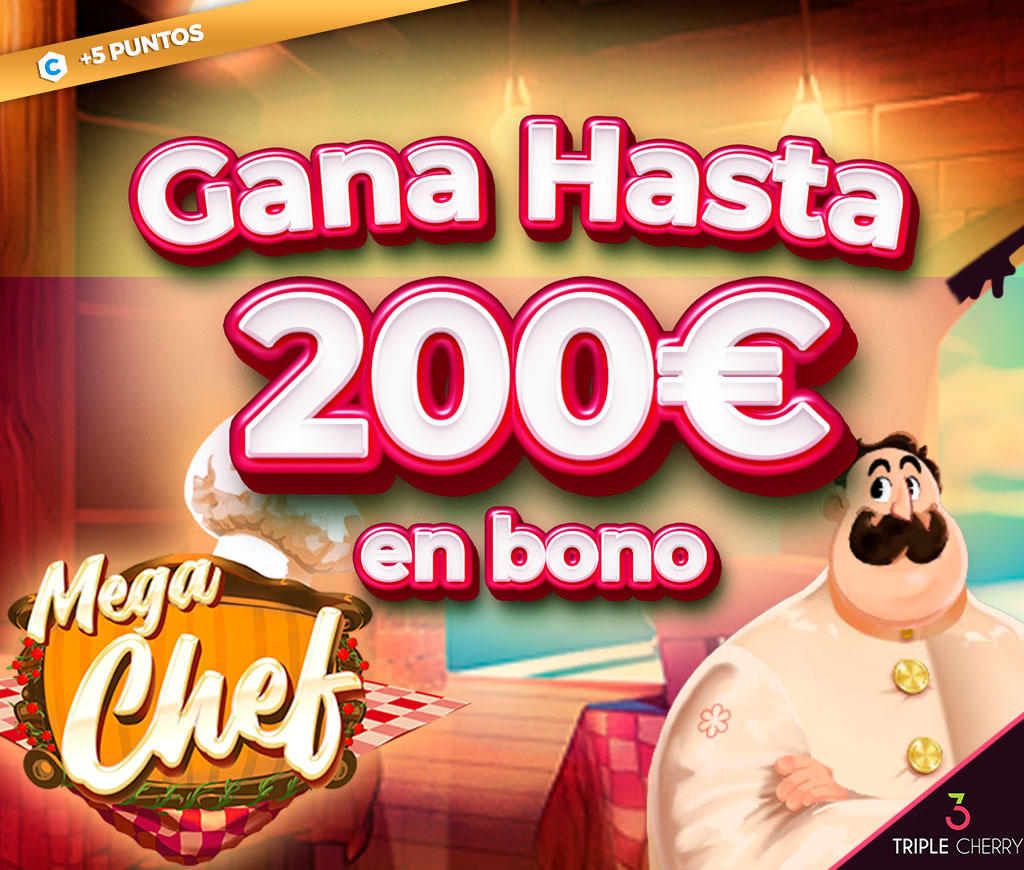 Gana hasta 200€ en Bono jugando a Mega Chef de Triple Cherry