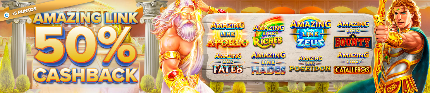 50% Cashback en nuestras slots seleccionadas de Amazing Link