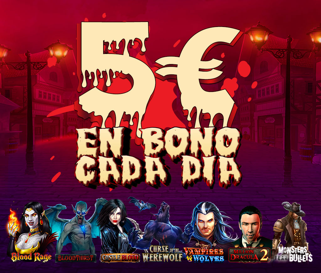¡Te damos un Bono de 5€ cada día para el juego seleccionado!