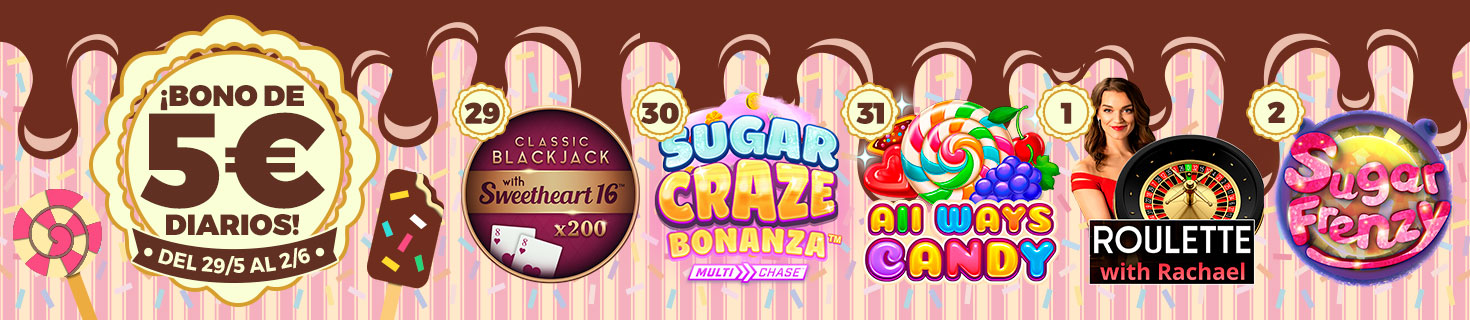 ¡Te damos un Bono de 5€ cada día para el juego seleccionado!