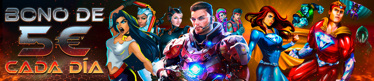 ¡Te damos un Bono de 5€ cada día para el juego seleccionado!