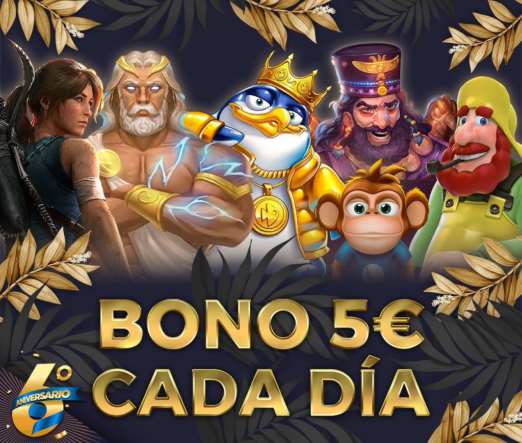 ¡Te damos un Bono de 5€ cada día para el juego seleccionado!
