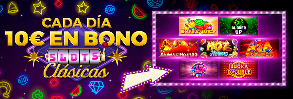¡Te damos un Bono de 10€ cada día para la slot seleccionada!