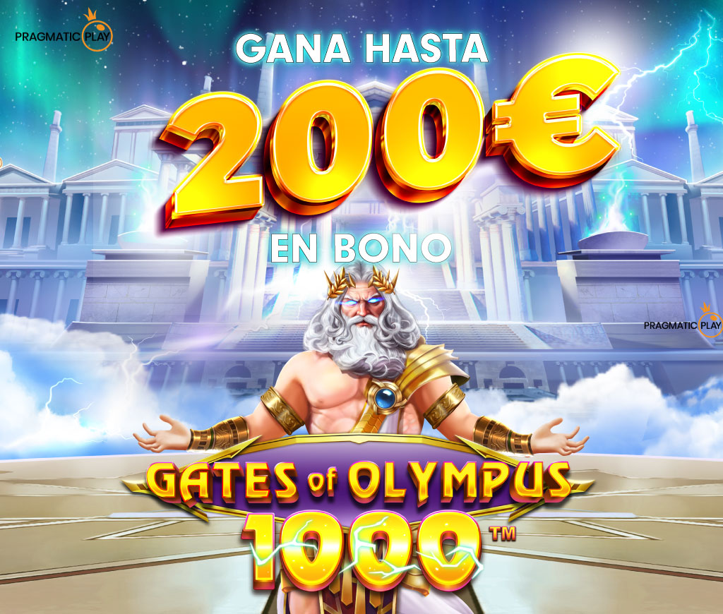Gana hasta 200€ en Bono jugando a la Slot Gates Of Olympus 1000