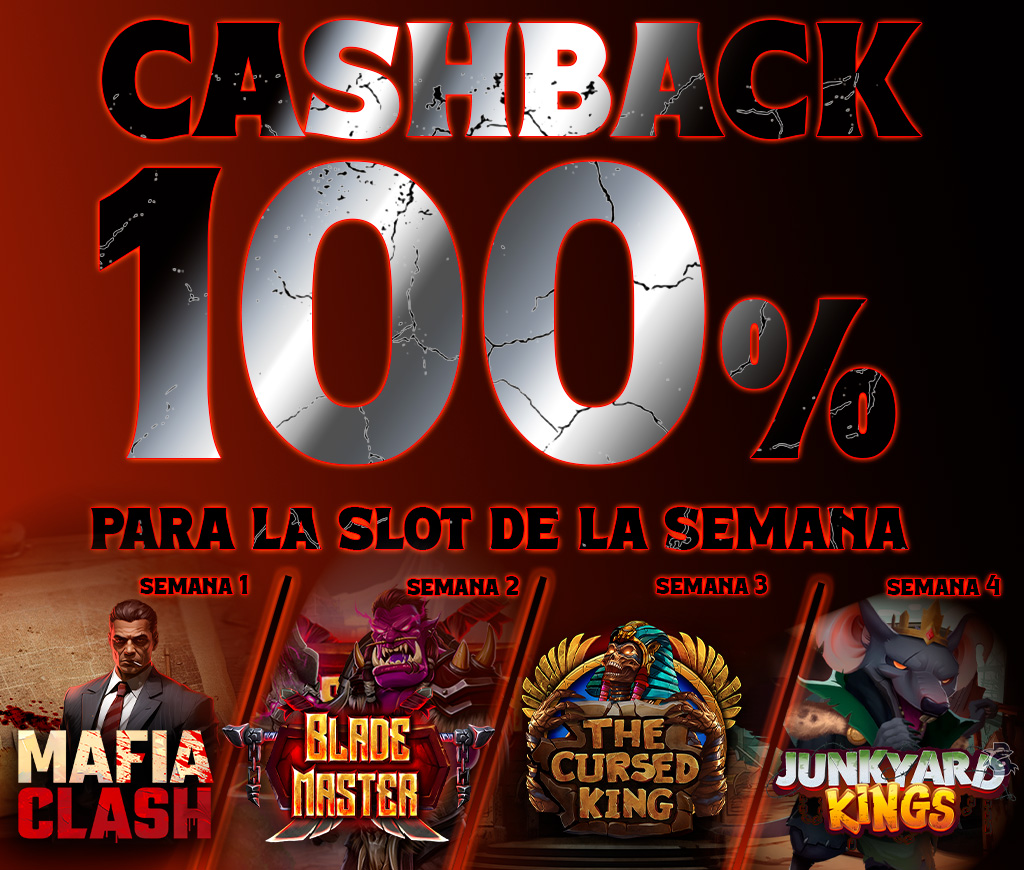 Cashback del 100% hasta 100€ en Bono para la slot seleccionada de Hacksaw cada semana