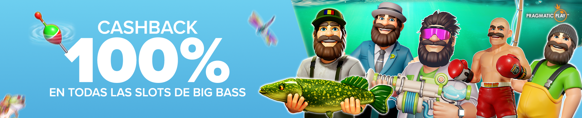 Te devolvemos el 100% de tus pérdidas en las Slots Big Bass de Pragmatic