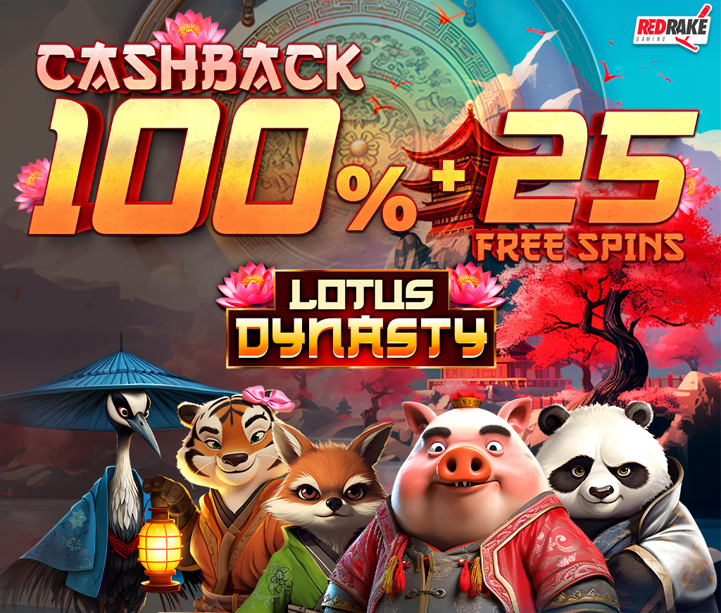 25 Free Spins + Cashback 100% Lotus Dinasty