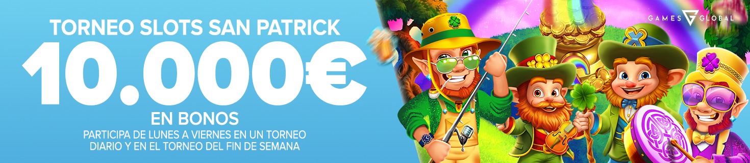 Participa en los Torneos de Slots St Patricks ¡10.000€ en Bonos de Casino!