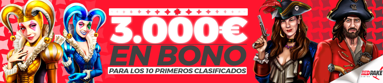 Torneo de 3.000€ en Bonos con las slots de Red Rake