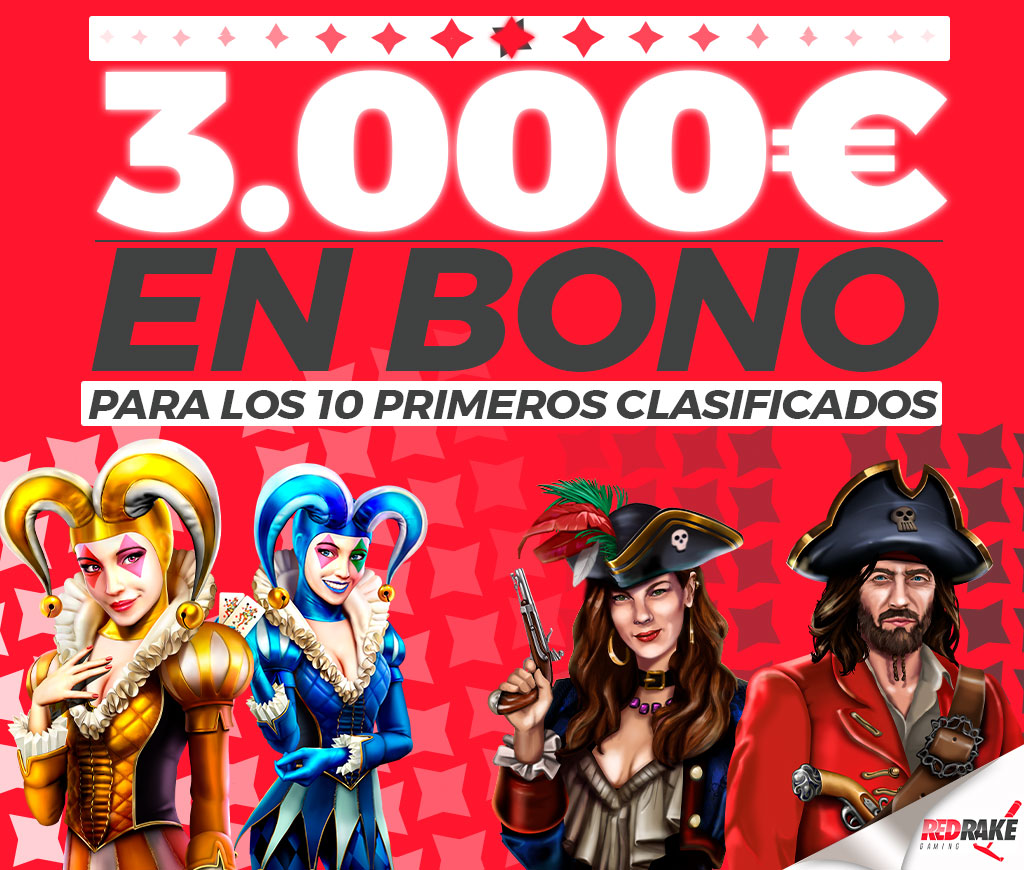 Torneo de 3.000€ en Bonos con las slots de Red Rake