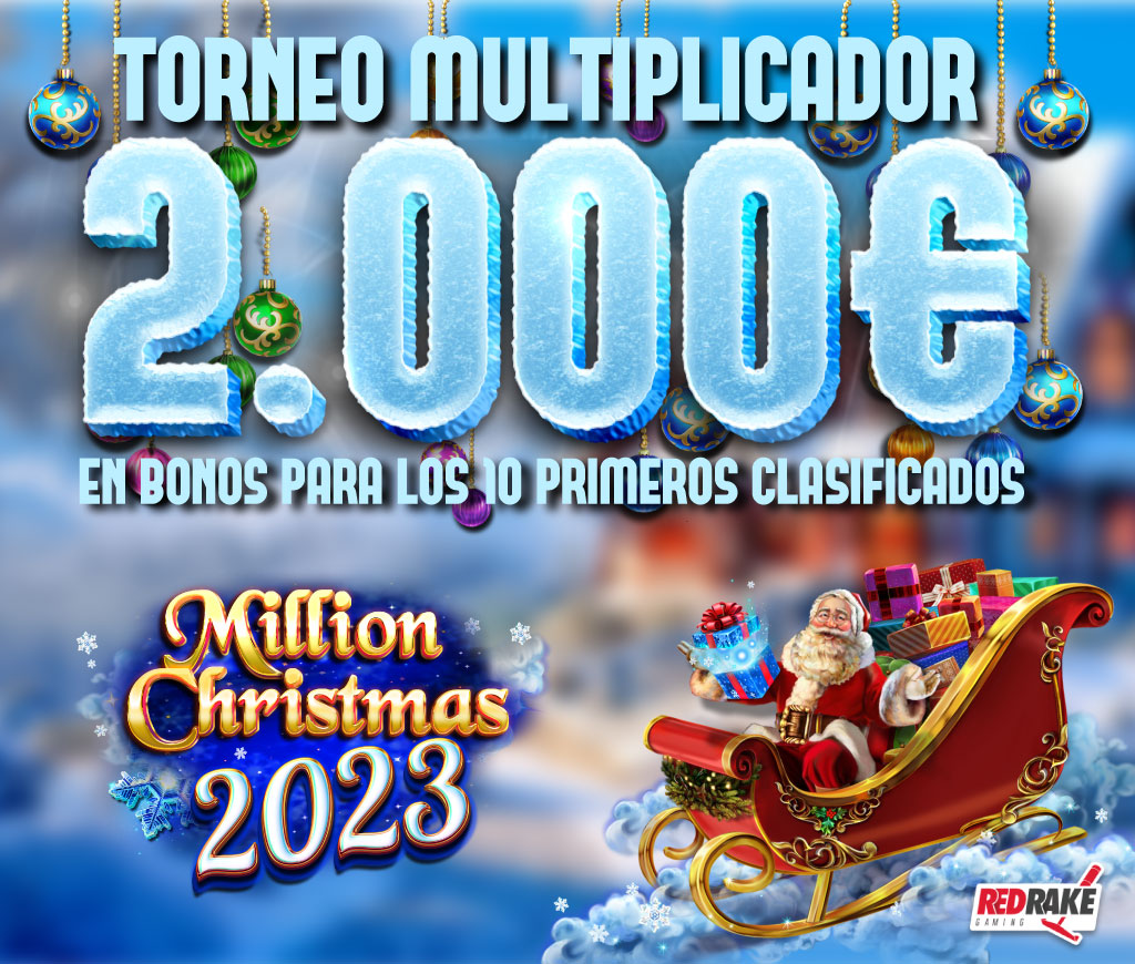 Torneo de 2.000€ en Bonos con la Slot Million Christmas 2023 de Red Rake