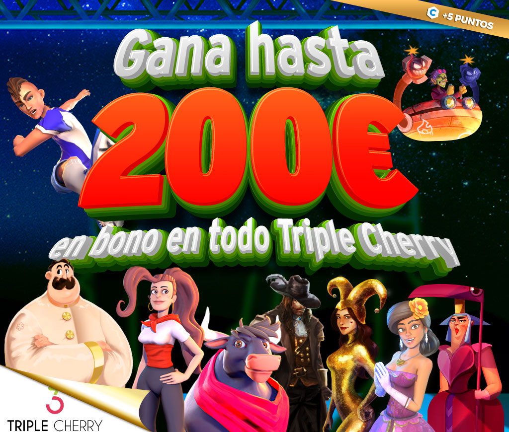 Gana hasta 200€ en Bono jugando a las Slots de Triple Cherry
