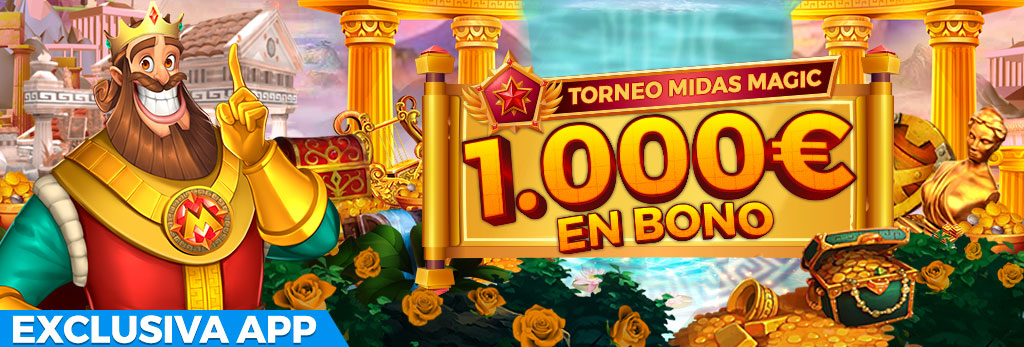 Exclusiva APP: ¡Torneo de 1.000€ en Bonos con la slot Midas Magic! 