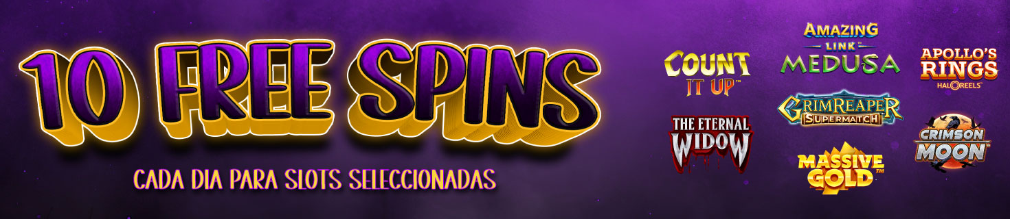 Consigue 10 Free Spins cada día para la Slot seleccionada