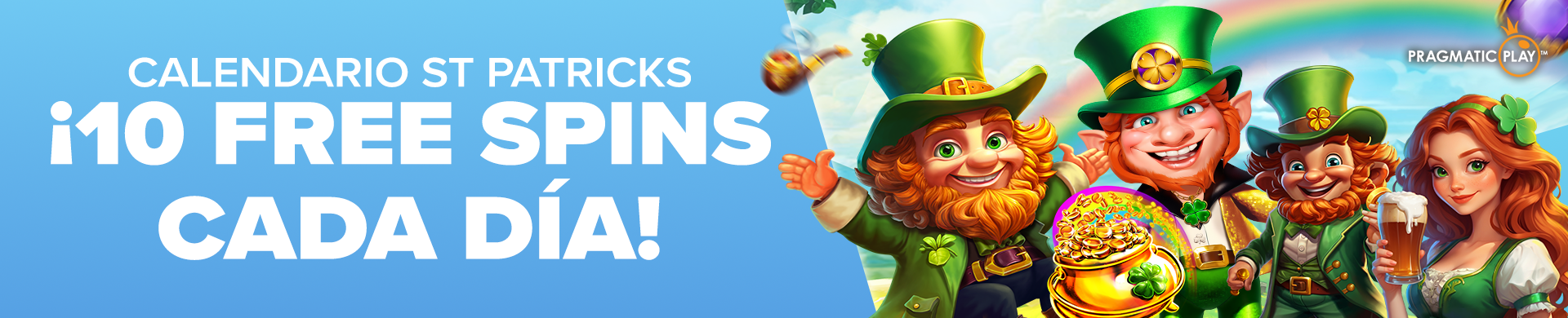 ¡10 Free Spins Gratis cada día con el Calendario de St Patricks de Pragmatic!