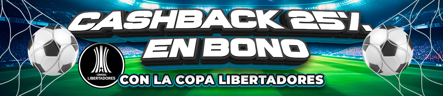 Bonificamos el 25% de tus pérdidas en tus apuestas a Copa Libertadores