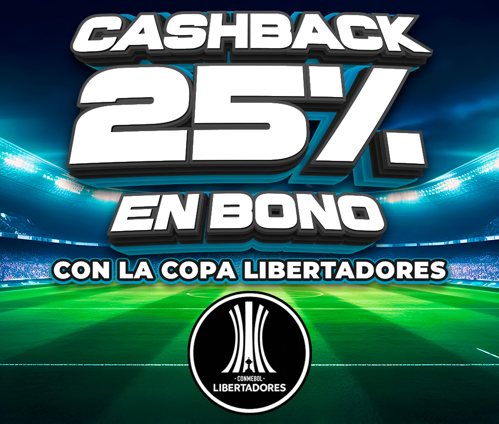Bonificamos el 25% de tus pérdidas en tus apuestas a Copa Libertadores